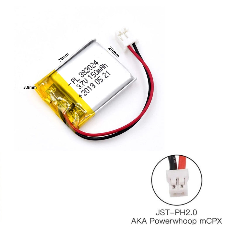 Load image into Gallery viewer, [PH2.0-JST Connector][382024] Universal 150mAh 3.7V Rechargeable Li-Ion Lithium Polymer Battery - Polar Tech Australia
