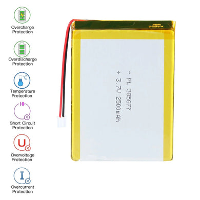 [PH2.0-JST Connector][405080] Universal 2500mAh 3.7V Rechargeable Li-Ion Lithium Polymer Battery - Polar Tech Australia