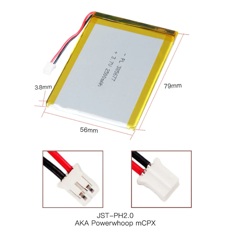 Load image into Gallery viewer, [PH2.0-JST Connector][385677] Universal 2100mAh 3.7V Rechargeable Li-Ion Lithium Polymer Battery - Polar Tech Australia
