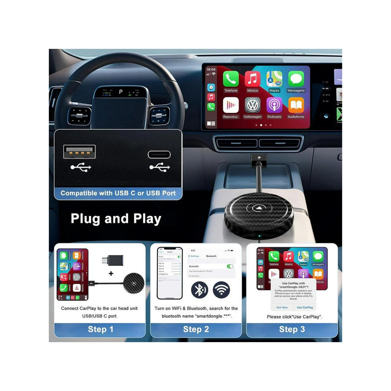 Cargue la imagen en el visor de la galería, Plug and Play Mini Wireless CarPlay USB Adapter or iPhone 11/12/13/14/15/16 - Polar Tech Australia
