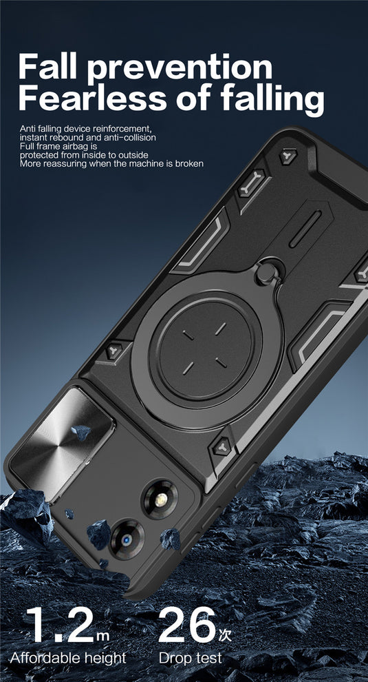 [Ring Rotating Stand][Camera Lens Cover] Motorola Moto E13 - Shield Shockproof Rugged Heavy Duty Case - Polar Tech Australia