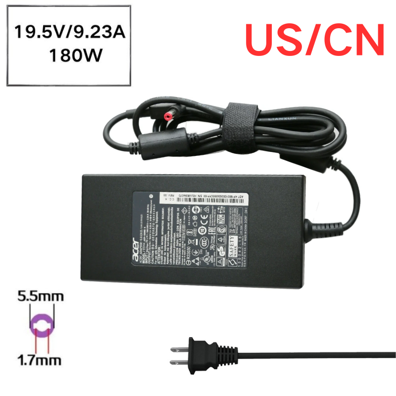 Chargez l&#39;image dans la visionneuse de la galerie, [19.5V-9.23A/180W][5.5x1.7] Acer Nitro 5 AN515-57-55R8 N20C1 AC Power Supply Adapter Charger - Polar Tech Australia
