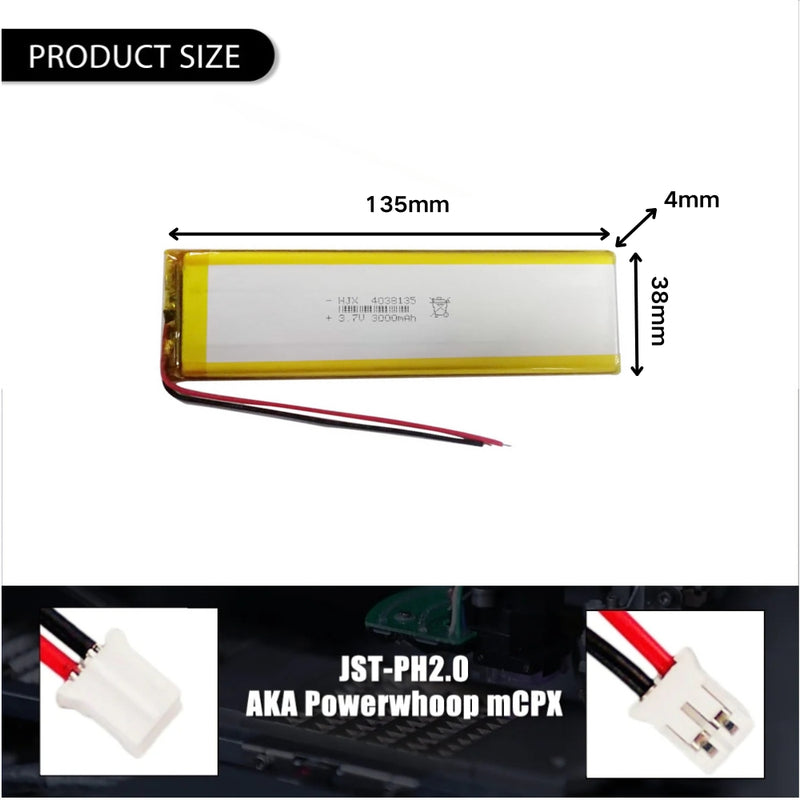 Load image into Gallery viewer, [PH2.0-JST Connector][4038135] Universal 3000mAh 3.7V Rechargeable Li-Ion Lithium Polymer Battery - Polar Tech Australia
