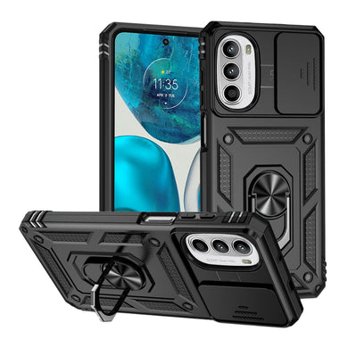 Motorola Moto G52/G82 - Heavy Duty Ring Holder Case with Shockproof & Camera Guard Design - Polar Tech Australia