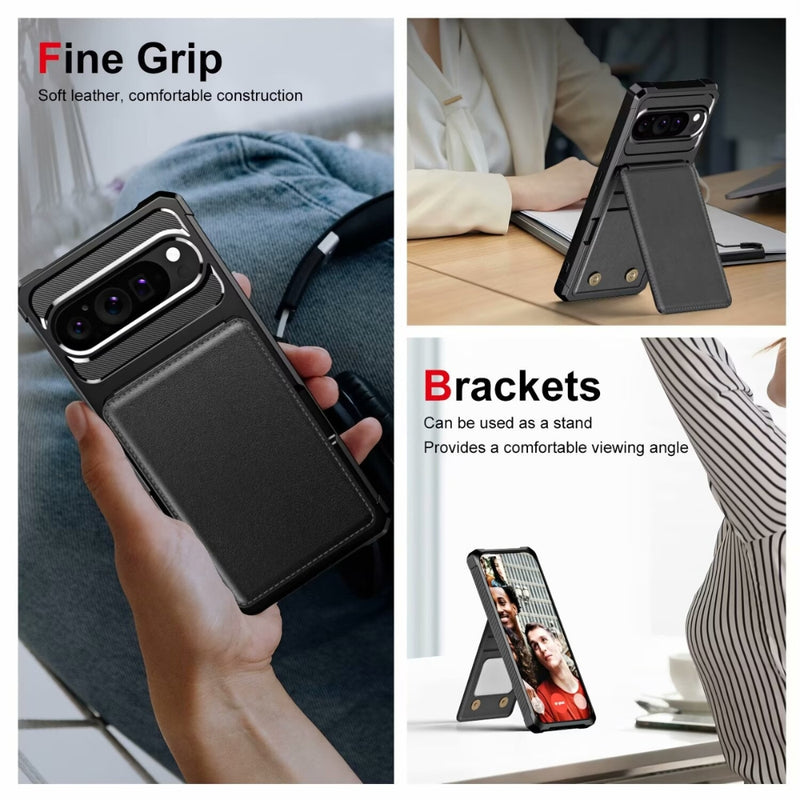 Load image into Gallery viewer, Google Pixel 9 Pro XL - Horizontal Flip Card Bag Holder Leather Phone Case - Polar Tech Australia
