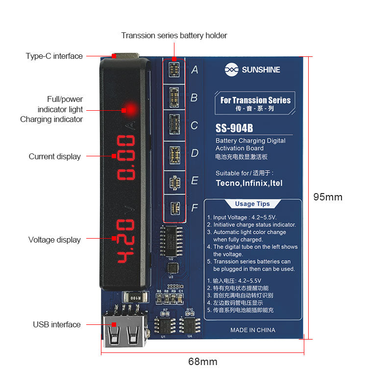 Load image into Gallery viewer, [SS-904B] SUNSHINE Transsion series battery charging digital display activation board - Polar Tech Australia
