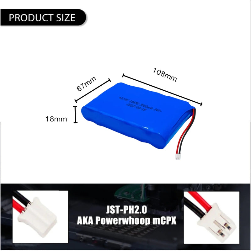 Cargue la imagen en el visor de la galería, [PH2.0-JST Connector][18650] Universal 3000mAh 24V Rechargeable Li-Ion Lithium Polymer Battery - Polar Tech Australia
