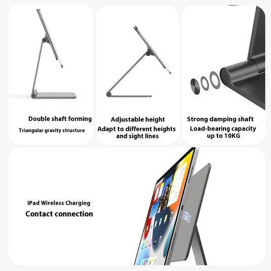 Magnetic wireless charging iPad stand with 18W contacts for charging magnetic tablets - Polar Tech Australia