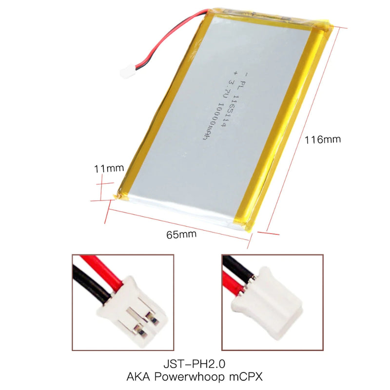 Load image into Gallery viewer, [PH2.0-JST Connector][1165114] Universal 10000mAh 3.7V Rechargeable Li-Ion Lithium Polymer Battery - Polar Tech Australia
