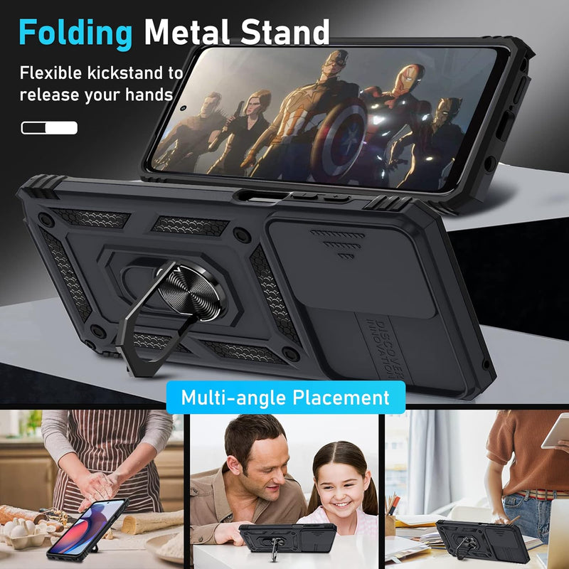 Load image into Gallery viewer, [Magnetic Ring Kickstand][Slide Camera Cover] Motorola Moto G Stylus 5G 2023 - Shield Shockproof Rugged Heavy Duty Case - Polar Tech Australia
