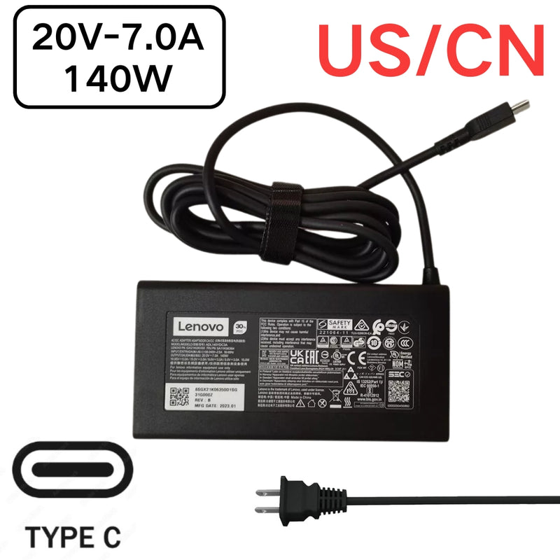 Chargez l&#39;image dans la visionneuse de la galerie, [20V-7.0A/140W][Type C] Lenovo IdeaPad Pro 5 Lenovo Slim Pro 7 Laptop AC Power Supply Adapter Charger - Polar Tech Australia
