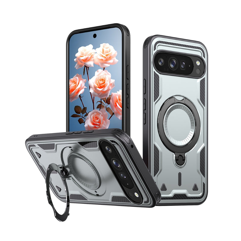 Load image into Gallery viewer, Google Pixel 10 / 10 Pro - TPU+PC 2-in-1 Material Shockproof Protective Case with Metal Rotating Stand
