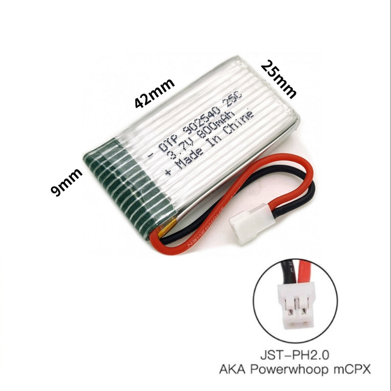Load image into Gallery viewer, [PH2.0-JST Connector][902540] Universal 800mAh 3.7V Rechargeable Li-Ion Lithium Polymer Battery - Polar Tech Australia
