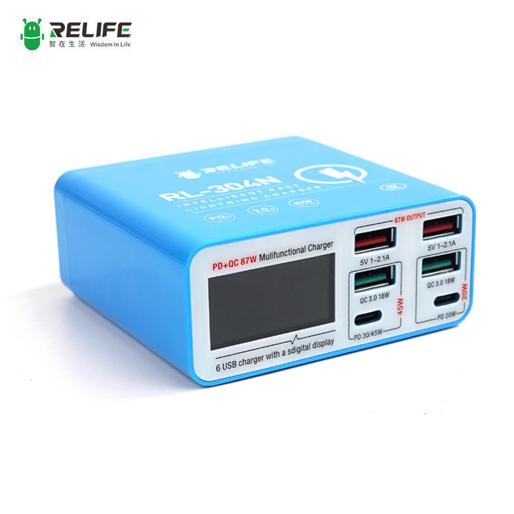 Cargue la imagen en el visor de la galería, [RL-304N] RELIFE Intelligent Digital Display 6-Port Charger/Wide Voltage - Polar Tech Australia
