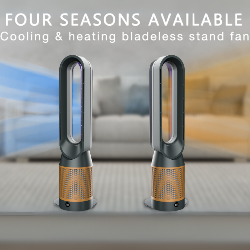 Load image into Gallery viewer, 34 inch Heater &amp; Cooler Fan Combo Bladeless Tower Fan Air Conditioner
