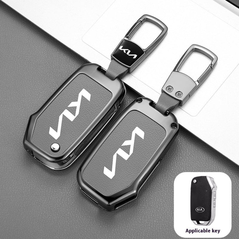 Load image into Gallery viewer, Kia Zinc Alloy Leather Car Key Protection Fob Case Cover For Sportage, Carnival, Sedona, K3, K4, K5
