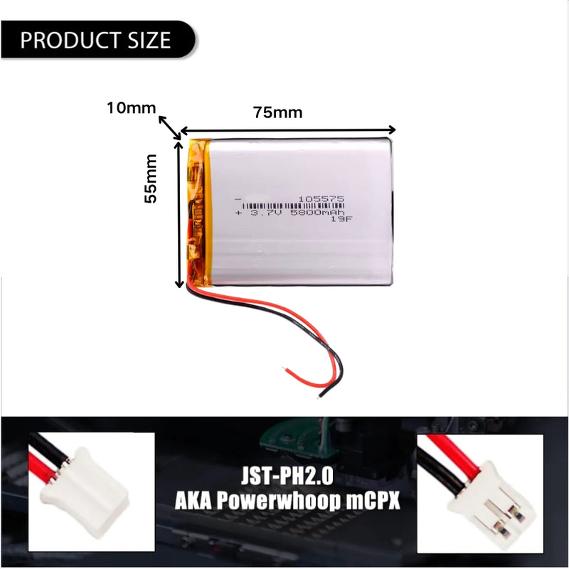 Load image into Gallery viewer, [PH2.0-JST Connector][105575] Universal 5800mAh 3.7V Rechargeable Li-Ion Lithium Polymer Battery - Polar Tech Australia
