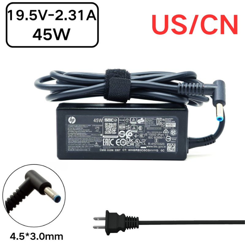 Cargue la imagen en el visor de la galería, [19.5V-2.31A/45W][4.5x3.0 Blue Tip] HP Pavilion 11 13 15 &amp; HP Elitebook Folio Laptop AC Power Supply Adapter Charger - Polar Tech Australia

