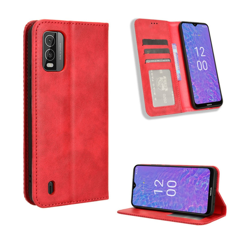 Chargez l&#39;image dans la visionneuse de la galerie, Nokia C210 - Magnetic Buckle Retro Texture Leather Phone Case
