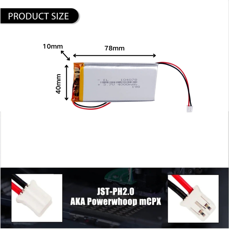Load image into Gallery viewer, [PH2.0-JST Connector][104078] Universal 4000mAh 3.7V Rechargeable Li-Ion Lithium Polymer Battery - Polar Tech Australia
