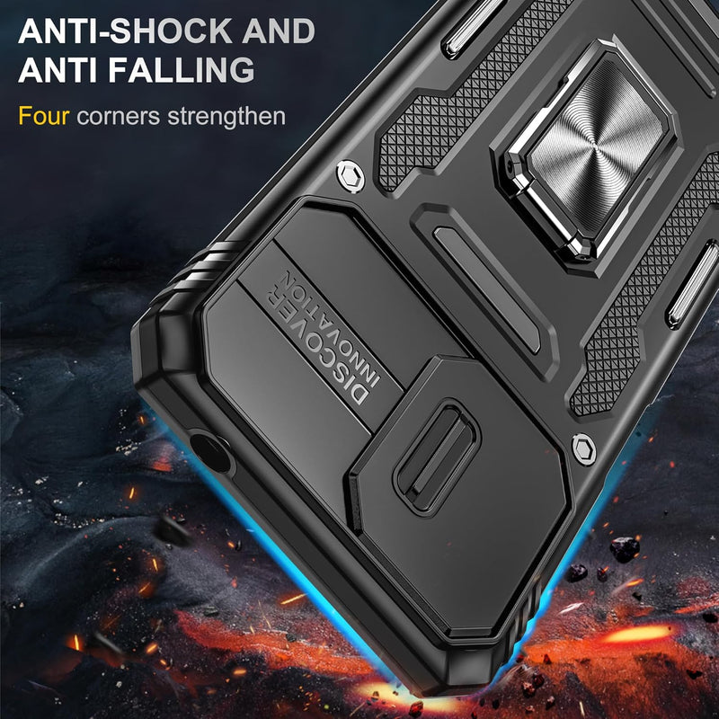 Chargez l&#39;image dans la visionneuse de la galerie, [Magnetic Rotable Kickstand][Slide Camera Cover] Motorola Moto G22 - Shield Shockproof Rugged Heavy Duty Case - Polar Tech Australia
