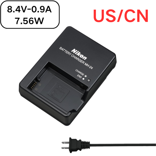 [MH-24][8.4V-0.9A] Nikon D3400 D3100 D3200 D5100 D5200 P7100 D5300 D5600 D5600 D3300 D5200 D3500 Series - Camera Charger Power Supply Adapter