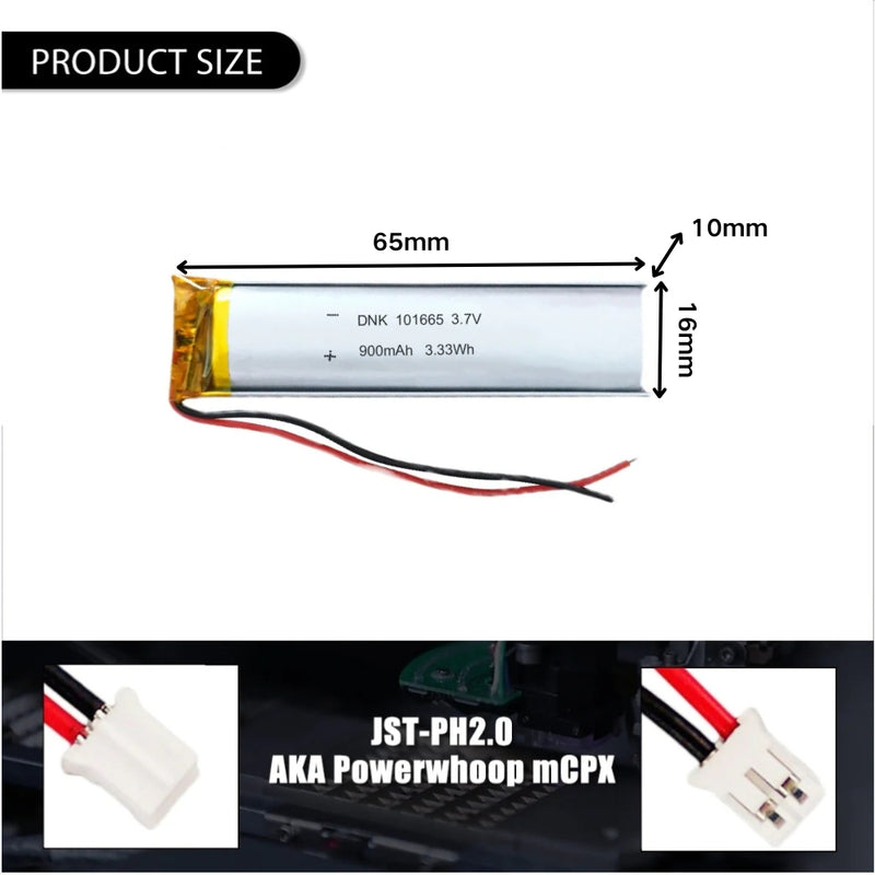 Load image into Gallery viewer, [PH2.0-JST Connector][101665] Universal 900mAh 3.7V Rechargeable Li-Ion Lithium Polymer Battery - Polar Tech Australia
