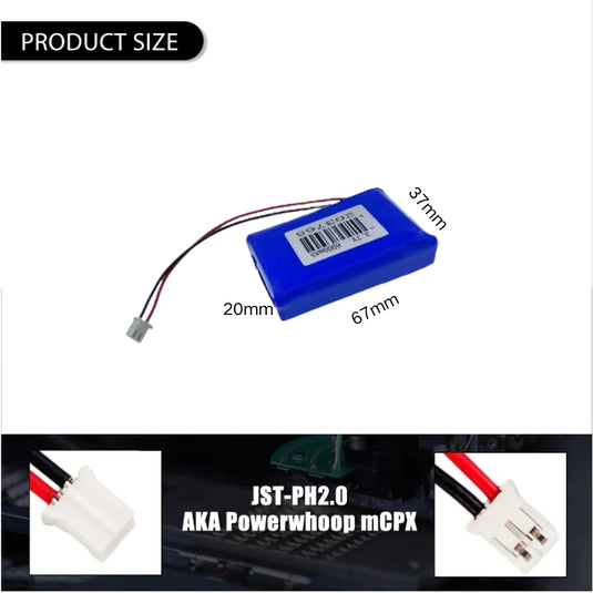 [PH2.0-JST Connector][203765] Universal 6000mAh 3.7V Rechargeable Li-Ion Lithium Polymer Battery - Polar Tech Australia