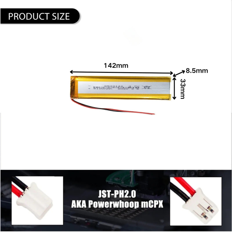 Load image into Gallery viewer, [PH2.0-JST Connector][8533142] Universal 5100mAh 3.7V Rechargeable Li-Ion Lithium Polymer Battery - Polar Tech Australia
