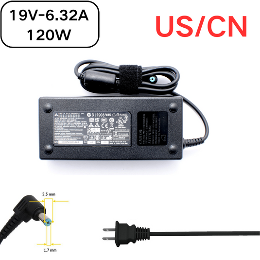 [19V-6.32A/120W][5.5x1.7] Acer Aspire 8940G 8950G 8951G Series Laptop AC Power Supply Adapter Charger