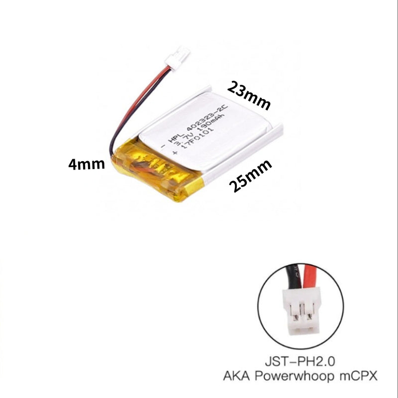 Load image into Gallery viewer, [PH2.0-JST Connector][402323] Universal 190mAh 3.7V Rechargeable Li-Ion Lithium Polymer Battery - Polar Tech Australia

