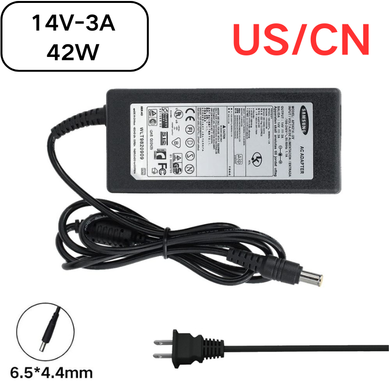Chargez l&#39;image dans la visionneuse de la galerie, [14V-3A/42W][6.5*4.4] Samsung C23A550 C23A550U C27A750 C27A750X LTM1555 LTN1565 S19A100 S19A100N S19A300 S19A300B Laptop AC Power Supply Adapter Charger
