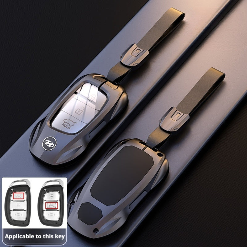 Chargez l&#39;image dans la visionneuse de la galerie, Hyundai Stylish Metal Car Key Fob Protective Case Cover For Tucson, Sport, Elantra, Santa Fe, ix35, ix25
