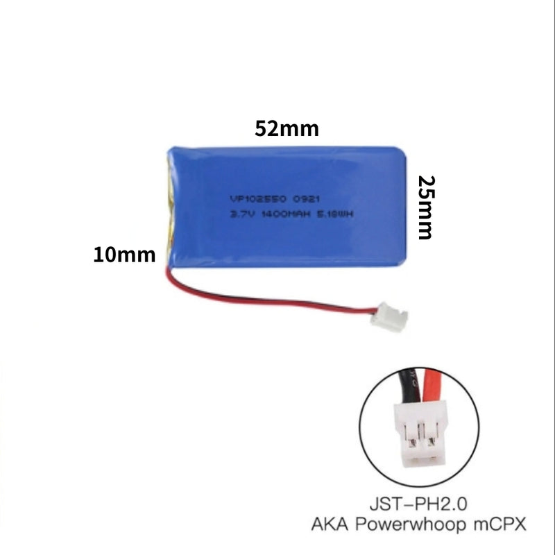 Load image into Gallery viewer, [PH2.0-JST Connector][102550] Universal 1400mAh 3.7V Rechargeable Li-Ion Lithium Polymer Battery - Polar Tech Australia
