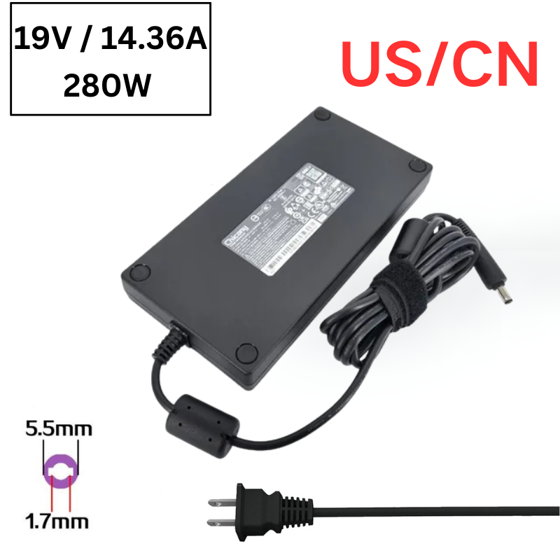 Chargez l&#39;image dans la visionneuse de la galerie, [19.5V-14.36A/280W][5.5x1.7] Acer Nitro 5 N22C1 A21-280P1A AC Power Supply Adapter Charger - Polar Tech Australia
