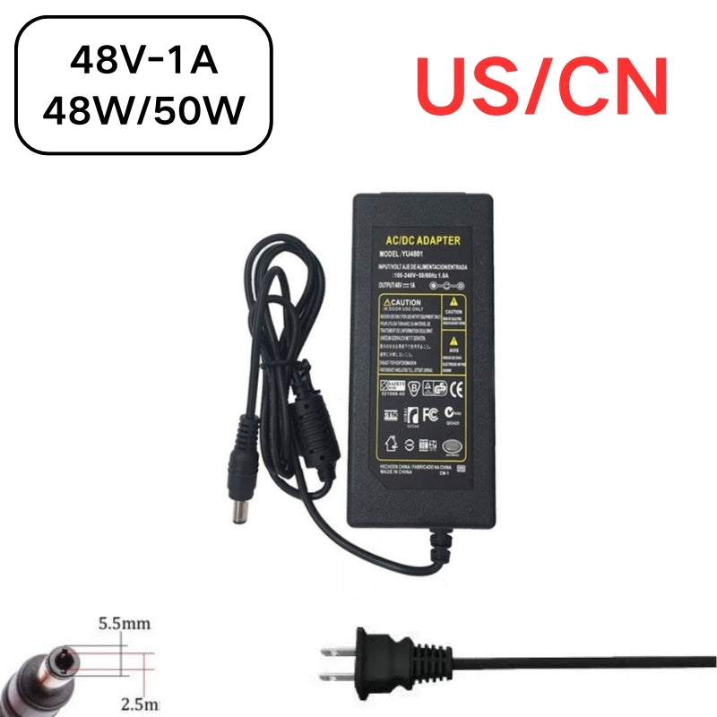Chargez l&#39;image dans la visionneuse de la galerie, [48V-1A/1.04A][5.5x2.5] Universal Computer/Monitor/CCTV POE Switch - Power Supply Adapter Wall Charger - Polar Tech Australia

