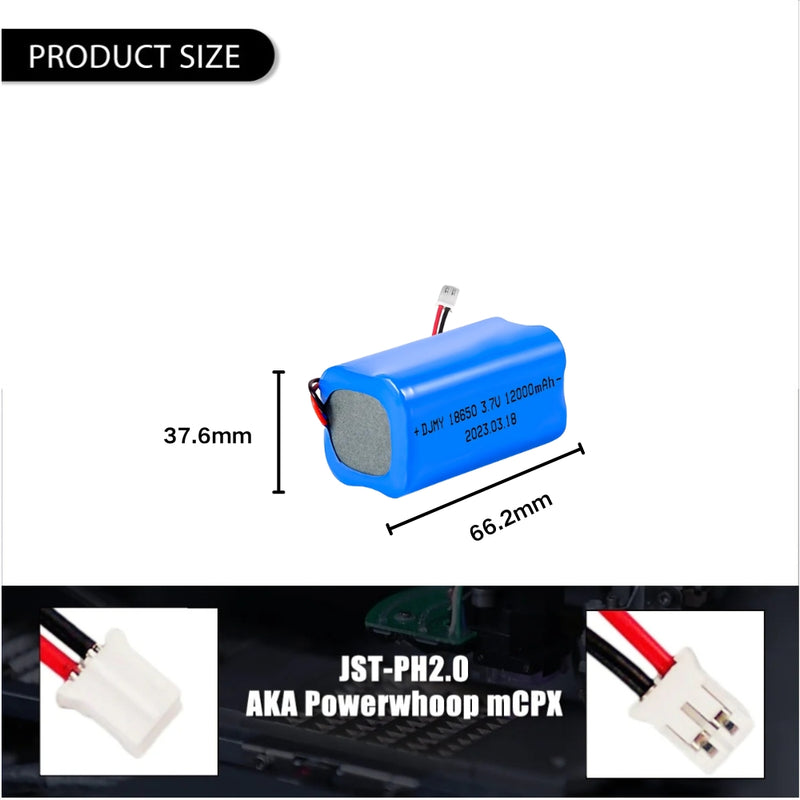 Load image into Gallery viewer, [PH2.0-JST Connector][18650] Universal 12000mAh 3.7V Rechargeable Li-Ion Lithium Polymer Battery - Polar Tech Australia
