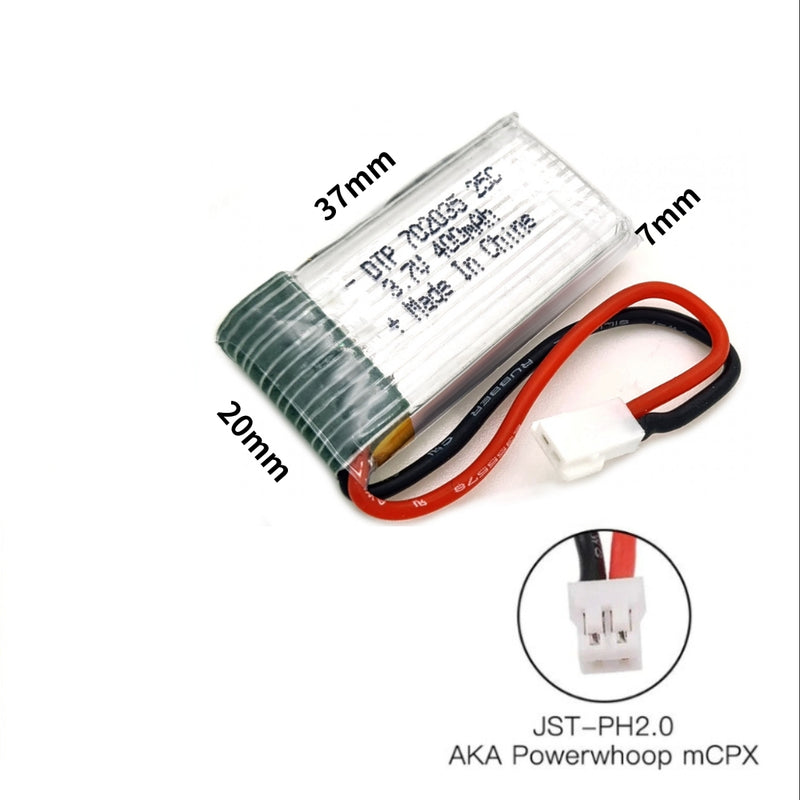 Load image into Gallery viewer, [PH2.0-JST Connector][702035] Universal 400mAh 3.7V Rechargeable Li-Ion Lithium Polymer Battery - Polar Tech Australia
