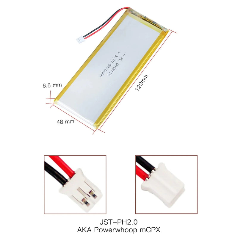 Load image into Gallery viewer, [PH2.0-JST Connector][6548118] Universal 5000mAh 3.7V Rechargeable Li-Ion Lithium Polymer Battery - Polar Tech Australia
