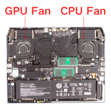 Acer Predator Helios 16 AI PH16-73 Series - Laptop CPU & GPU Cooling Fan Cooler