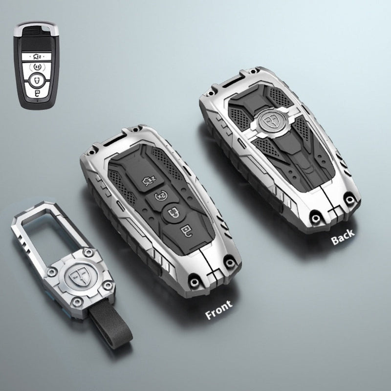 Load image into Gallery viewer, Ford Heavy-Duty Mecha Car Key Fob Case Cover For Mondeo, Focus, Mustang, Fusion, Raptor F-150, F-250, F-350, F-450, F-550, Edge, Explorer, Maverick
