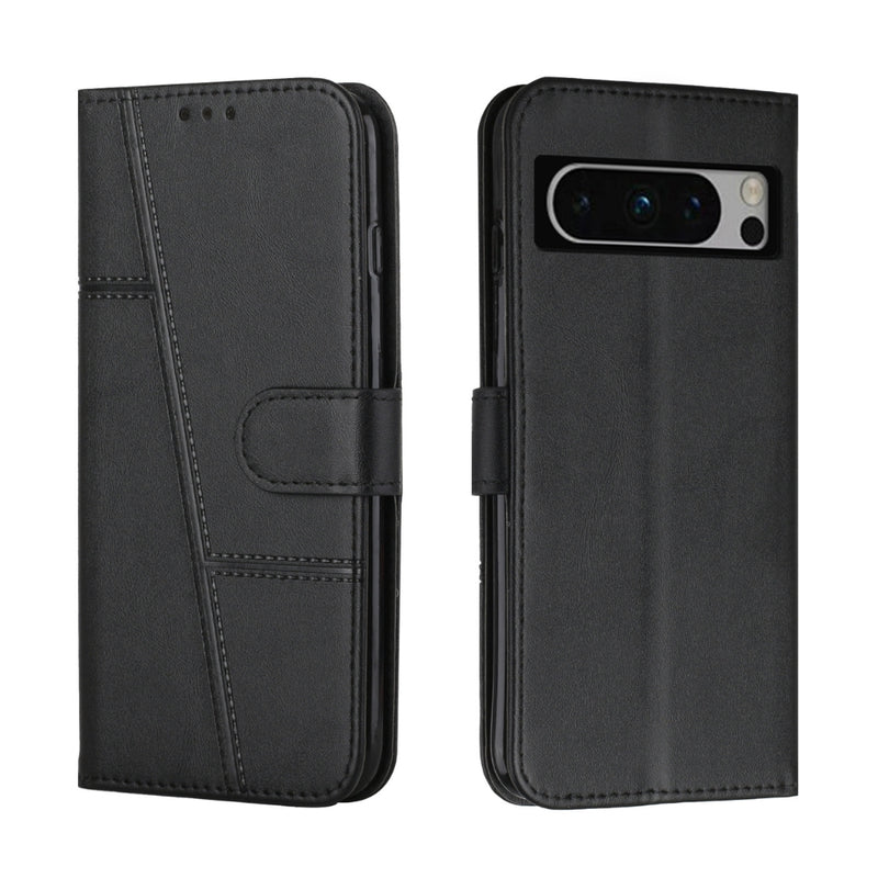 Cargue la imagen en el visor de la galería, Google Pixel 6 Pro - Stitching Calf Texture Buckle Leather Phone Case
