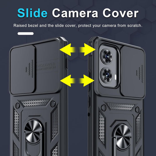 [Ring Rotating Stand][Camera Lens Cover] Motorola Moto Edge 2024 - Shield Shockproof Rugged Heavy Duty Case - Polar Tech Australia