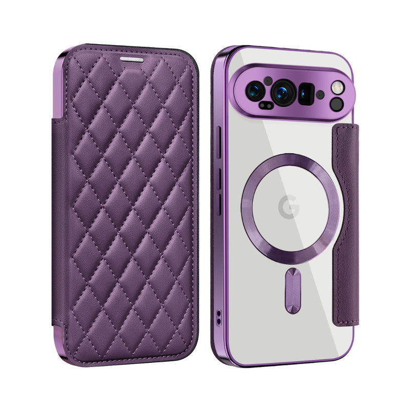Load image into Gallery viewer, Google Pixel 10 Pro XL - Shield Magsafe RFID Anti-theft Rhombus Leather Phone Case
