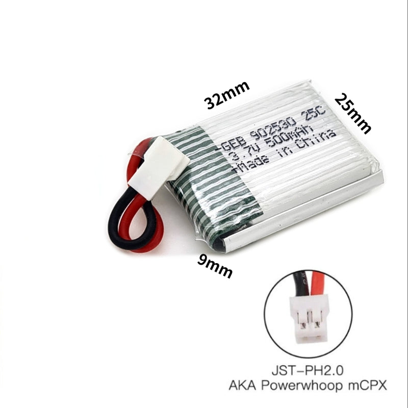 Load image into Gallery viewer, [PH2.0-JST Connector][902530] Universal 500mAh 3.7V Rechargeable Li-Ion Lithium Polymer Battery - Polar Tech Australia
