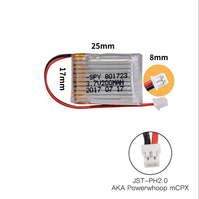 Load image into Gallery viewer, [PH2.0-JST Connector][801723] Universal 200mAh 3.7V Rechargeable Li-Ion Lithium Polymer Battery - Polar Tech Australia

