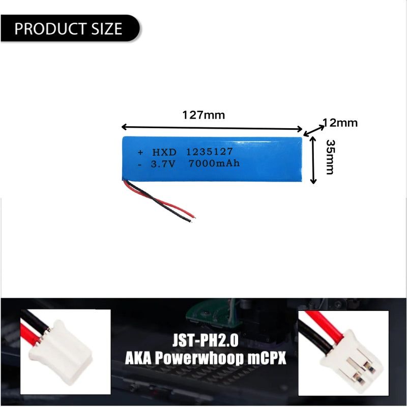 Load image into Gallery viewer, [PH2.0-JST Connector][1235127] Universal 7000mAh 3.7V Rechargeable Li-Ion Lithium Polymer Battery - Polar Tech Australia
