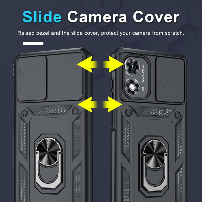 Load image into Gallery viewer, [Magnetic Ring Kickstand][Slide Camera Cover] Motorola Moto G Play 2024 - Shield Shockproof Rugged Heavy Duty Case - Polar Tech Australia
