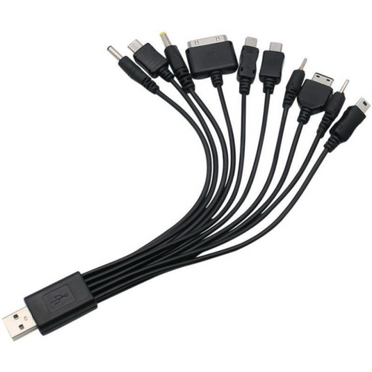 10-in-1 USB Charging Cable – Universal Multi-Head Charger for Old & New Devices - Polar Tech Australia