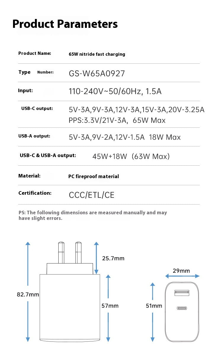 Chargez l&#39;image dans la visionneuse de la galerie, 65W Max PD Type-C +QC 3.0 USB Dual Port iPhone 16 Wall Travelling Charger Adapter - (SAA Approved/AU Plug) - Polar Tech Australia
